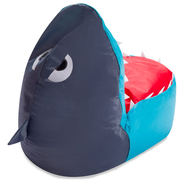 Trule Shark Stuffed Animal Bean Bag Chair For Kids, Toy Organizer, Bean
